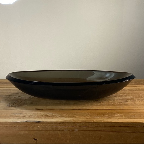 Vintage Thick Smoke Grey Gray Lucite Acrylic Plexiglass Bowl Dish Polished Edge - Picture 5 of 13